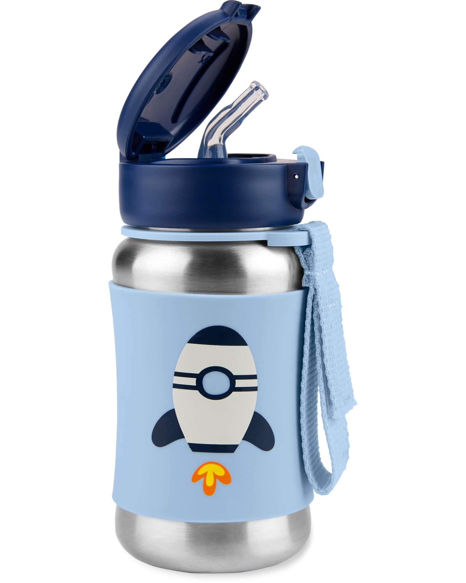 Botella acero inoxidable con sorbito, diseño cohete Botella acero inoxidable con sorbito, diseño cohete