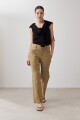 Pantalón recto con tajos verde oliva