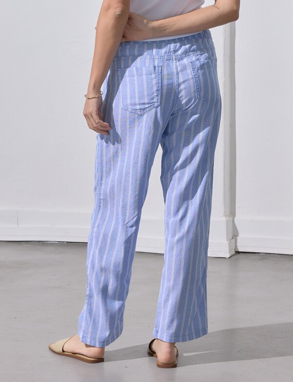 Pantalon Lino CELESTE