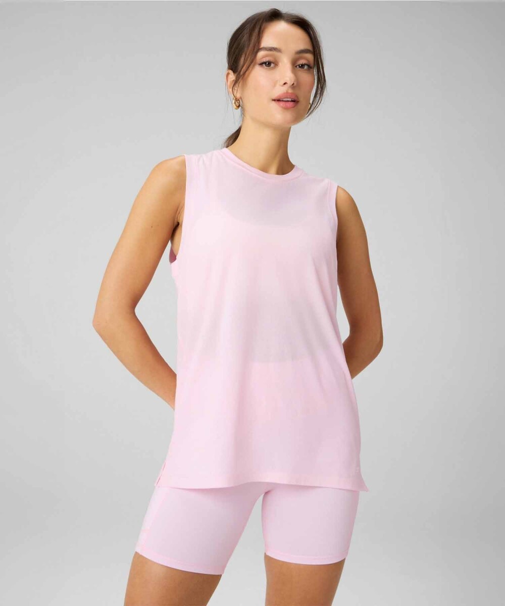 Polo Training 100% Cotton Tank Mujer - Soft Pink 