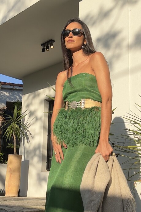 Exotic raphia corsset Verde Lechuga