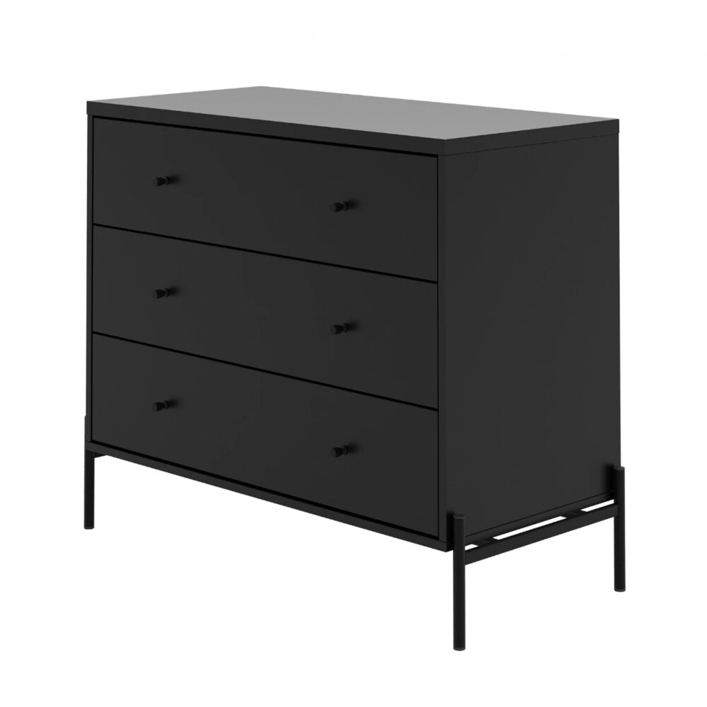 Cómoda Jasper 3 cajones Negro Mate