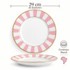 Juego de 6 Platos Llano de Ceramica Alleanza 29cm Stripe Rosa Juego de 6 Platos Llano de Ceramica Alleanza 29cm Stripe Rosa