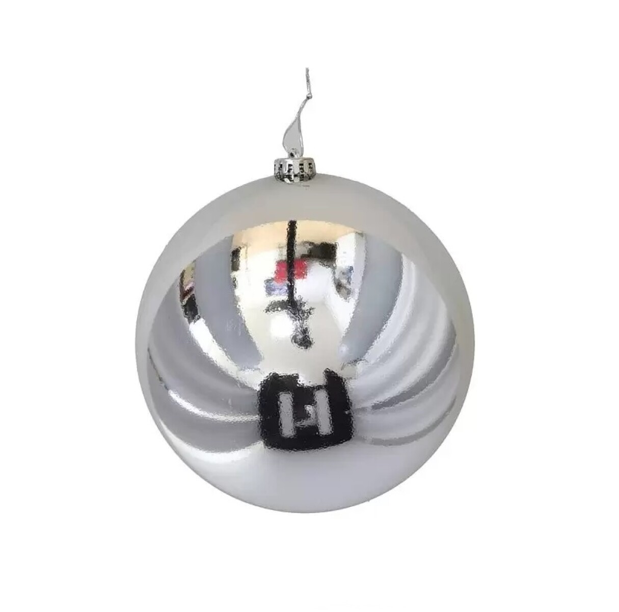 Esfera de Navidad Plateada con Brillo – 20 cm 
