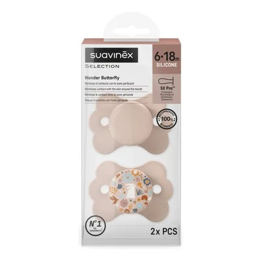 Set x2 chupete wonder 6-18 meses fisio rosado