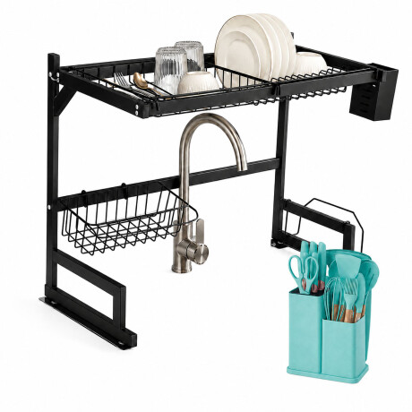 Set Utensilios Cocina 19Pz + Escurridor Ac.Inox Sobre Mesada Turquesa