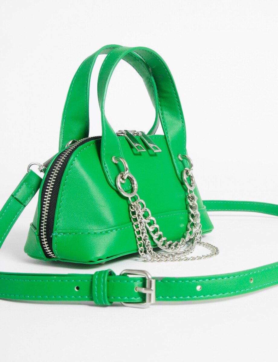 Cartera de mano con cadena - verde 