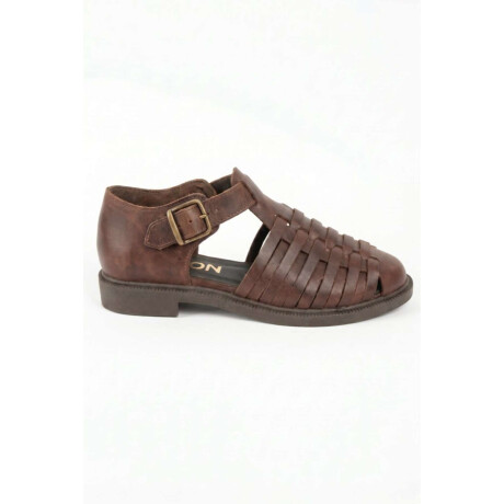Sandalias Cangrejeras Cuero Chocolate