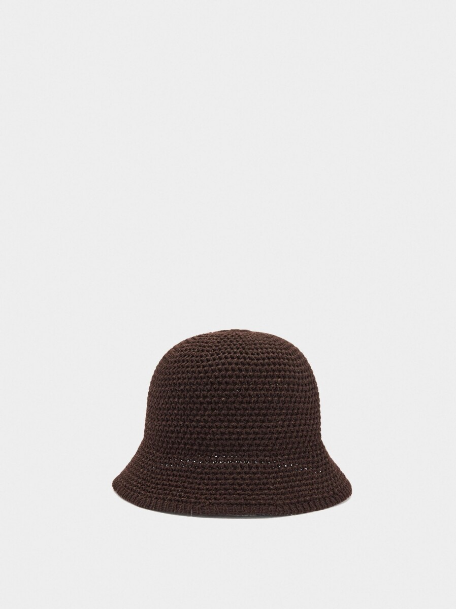 Sombrero Bucket De Punto - marron 