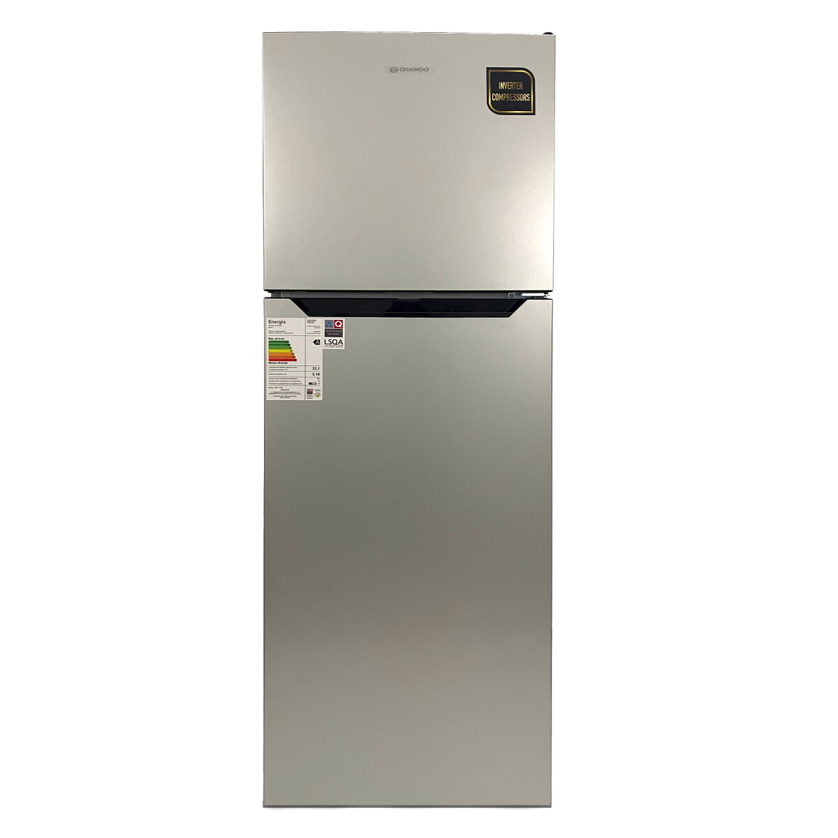 Refrigerador Inverter Daewoo | Heladera de 332 Lts | Frio Seco | Color gris 