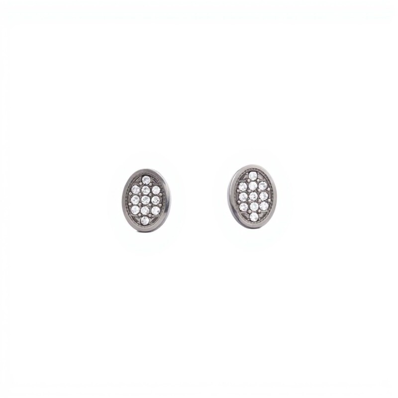 Caravanas Oval-Plata 925-Piedra Zirconia-CA3167 conpiedra
