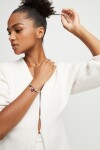 PULSERA DE BOLAS EN ALEACIÓN DE METALES BAÑADAS EN PLATA DE LEY CON CUERO Y CRISTAL DE MURANO ROJO Pulsera