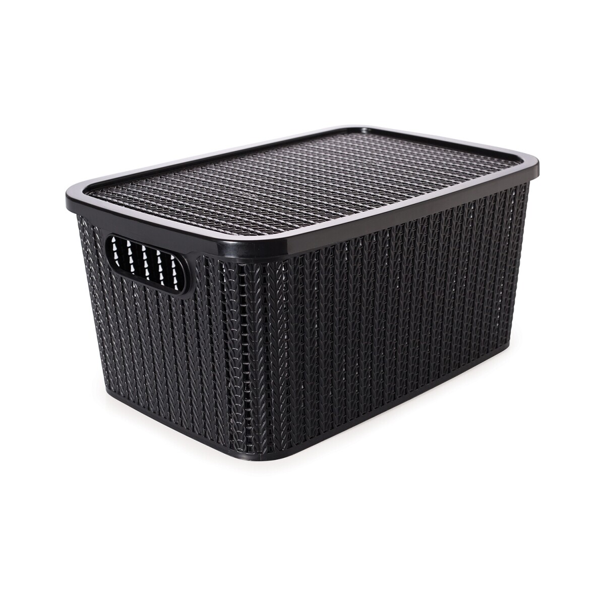 Caja organizadora con tapa Plasutil Trama 14lt - Negro 