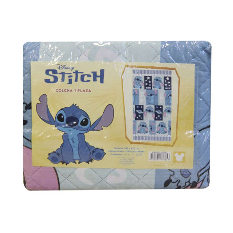 Colcha Infantil Stitch 1 Plaza 100% Microfibra Menta