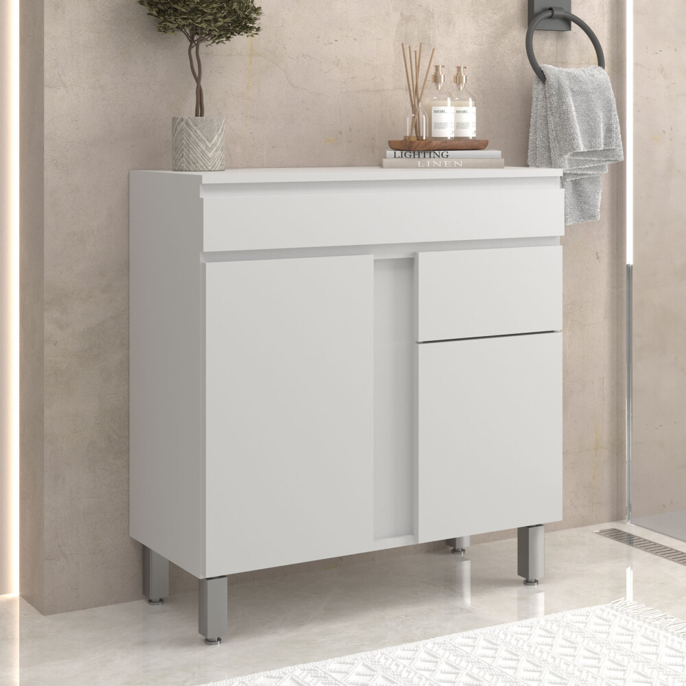 MUEBLE DE BAÑO 80 CM MDF BLANCO ONTARIO