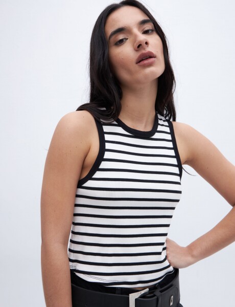 Musculosa Vita Rayas negra