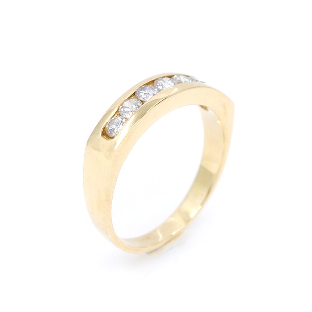 Anillo en oro 18k amarillo y 7 brillantes Anillo en oro 18k amarillo y 7 brillantes