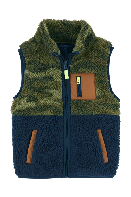 Chaleco de sherpa, diseño camuflado Chaleco de sherpa, diseño camuflado