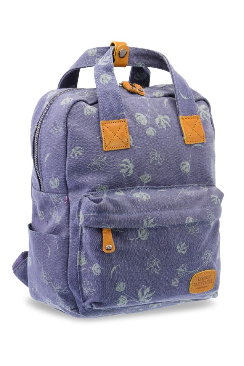 MOCHILA DE LONA ESTAMPADA Azul