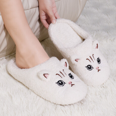 Pantuflas Gatito Varios Colores Blanco