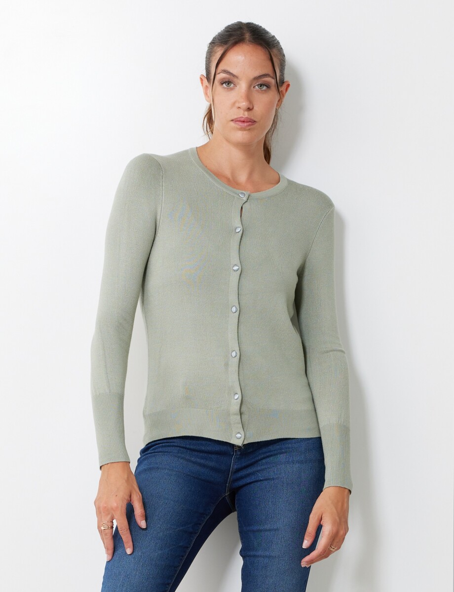 Cardigan Basico - Verde 