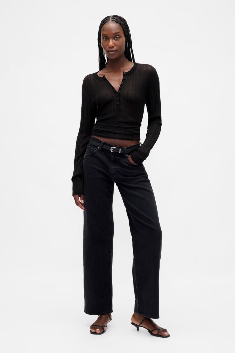 Jean 90S Loose Tiro Bajo Mujer Black 1