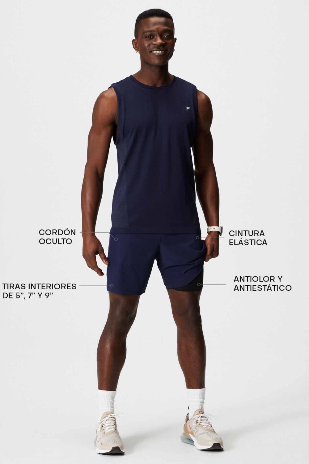 Short Con Malla The Fundamental Short II Lined 7" Hombre Deep Navy