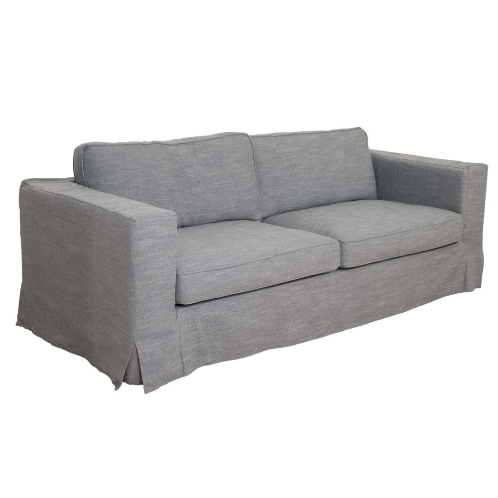 SOFÁ CON FUNDA DESMONTTABLE 3 CUERPOS TELA-Y-MADERA GRIS CHARLIE