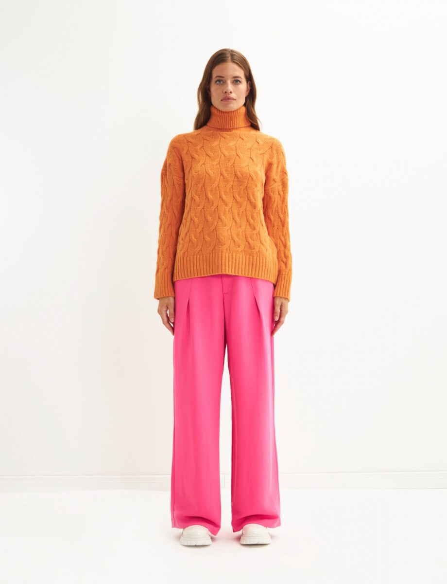 Sweater punto cuello alto Mile - naranja 