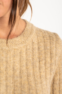 Sweater Grueso Acanalado Arena