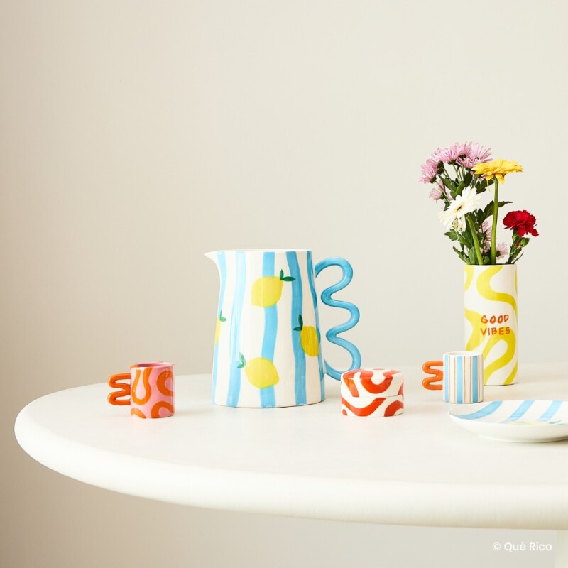 QR148-01573 Taza Ceramica Para Expresso Que Rico - Aurora Curvas