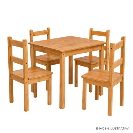JUEGO DE COMEDOR APA 4 SILLAS NOGUEIRA CASTAÑO JUEGO DE COMEDOR APA 4 SILLAS NOGUEIRA CASTAÑO