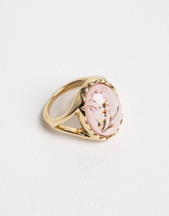 Anillos Medianos y Grandes Flores atrapadas Anillos - Dorado