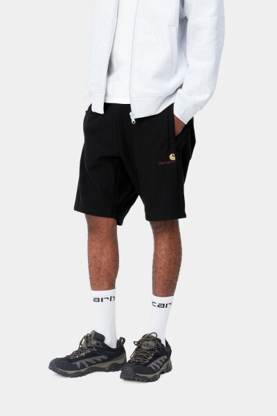 American Script Sweat Short Negro