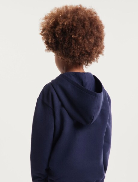 BUZO INFANTIL ESTAMPADO CON CAPUCHA AZUL