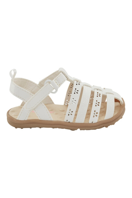 Sandalias caladas, blancas Sin color