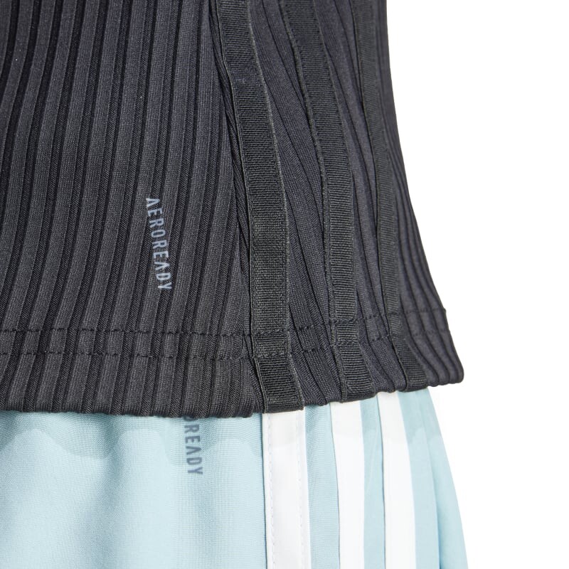 Musculosa Adidas All Gym Seasonal Rib Tight Fit 3 Rayas Negro