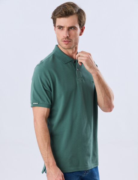 REMERA POLO LISA PIQUÉ Verde Oscuro