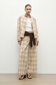 Chaqueta bomber escocesa beige