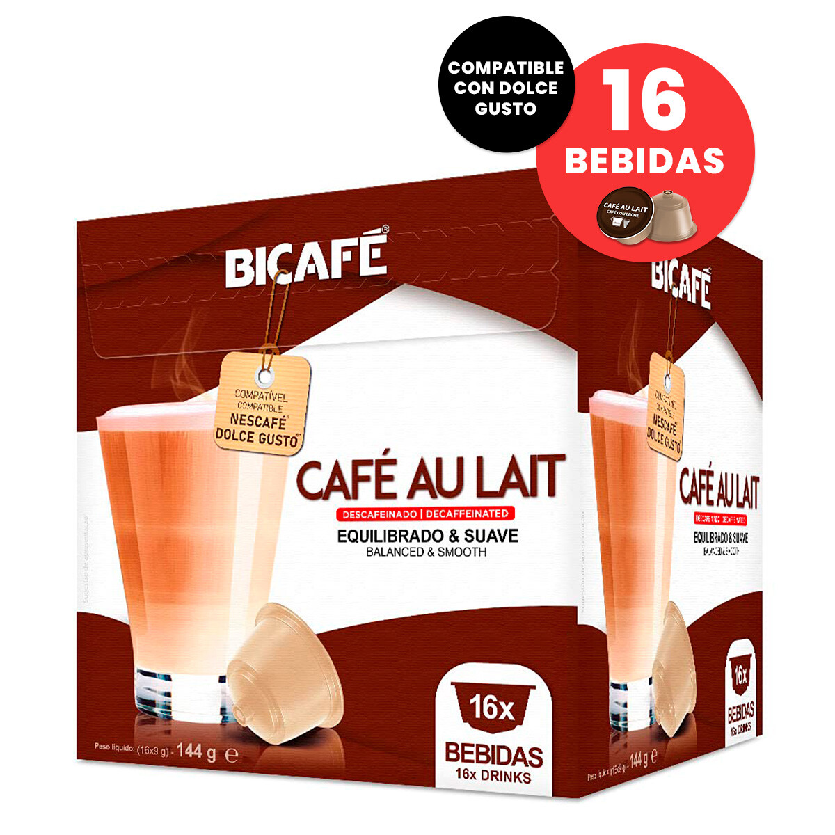 Cápsulas Bicafé Café Au Lait Descafeinado - 001 