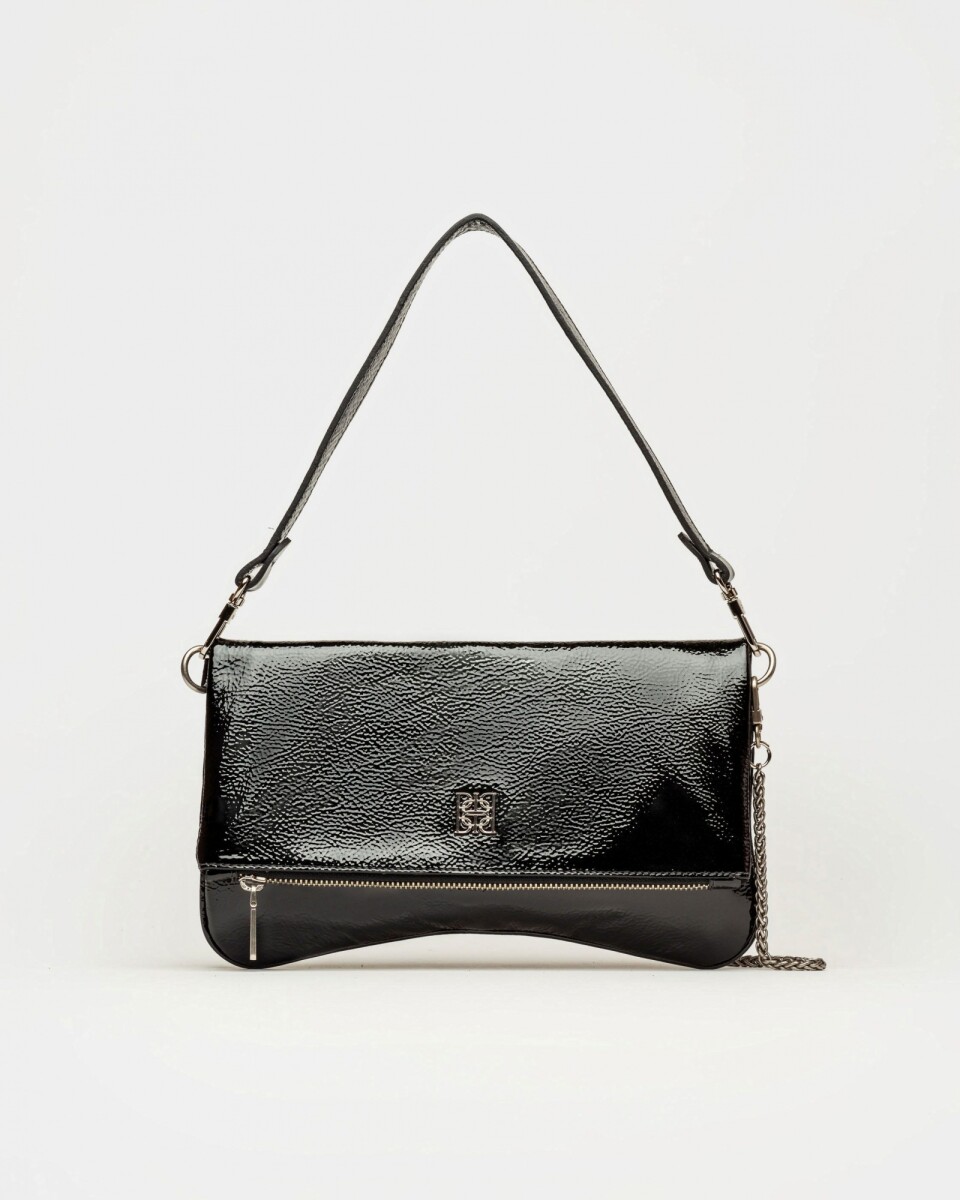 Bandolera Curve Gloss Crinckle - Negro 