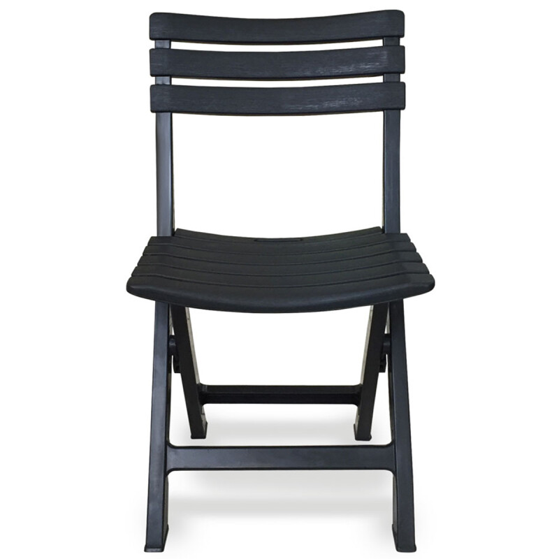 Silla Plegable Simil Madera Reforzada Plástico NEGRO