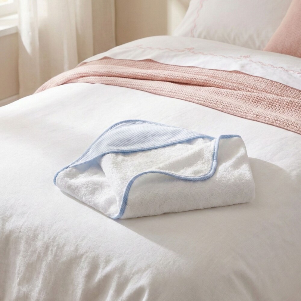 Toalla 80x80cm con Capucha - Clasic Pilar Celeste