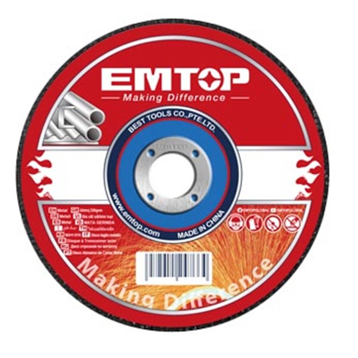 Disco Emtop Metal/inox 180mmx1.6mm C/u 