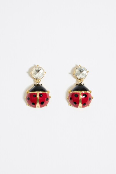 PENDIENTES CRISTAL Y MARIQUITA Rojo