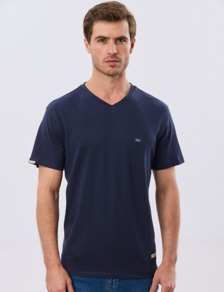 REMERA BÁSICA V DE ALGODÓN Azul