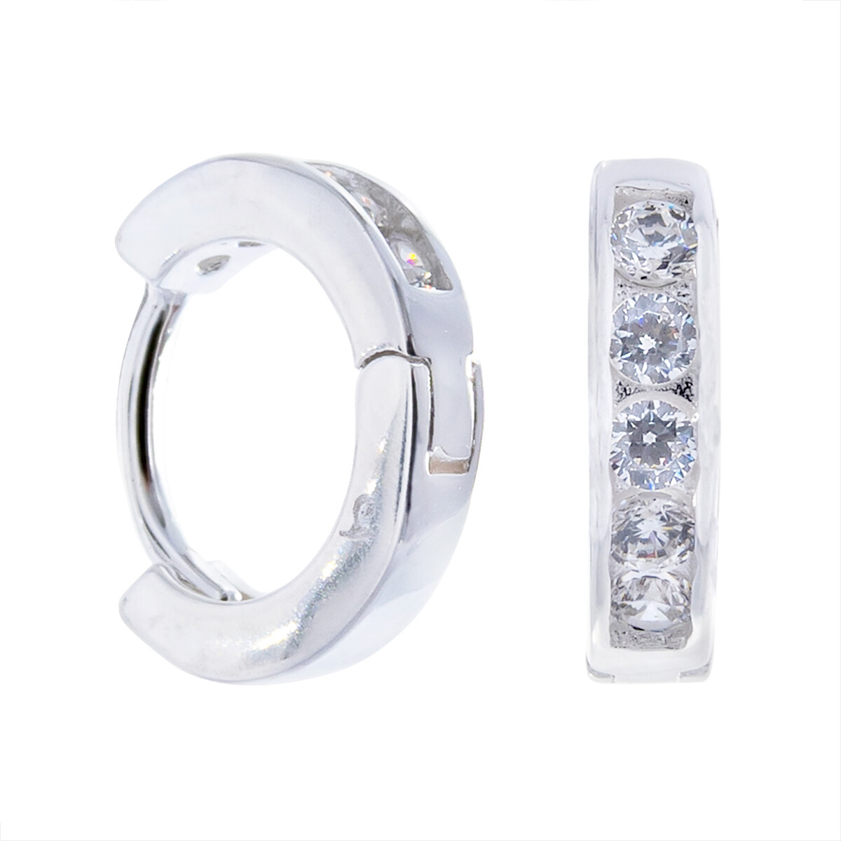 Par de aros de plata 925 con circonias. 