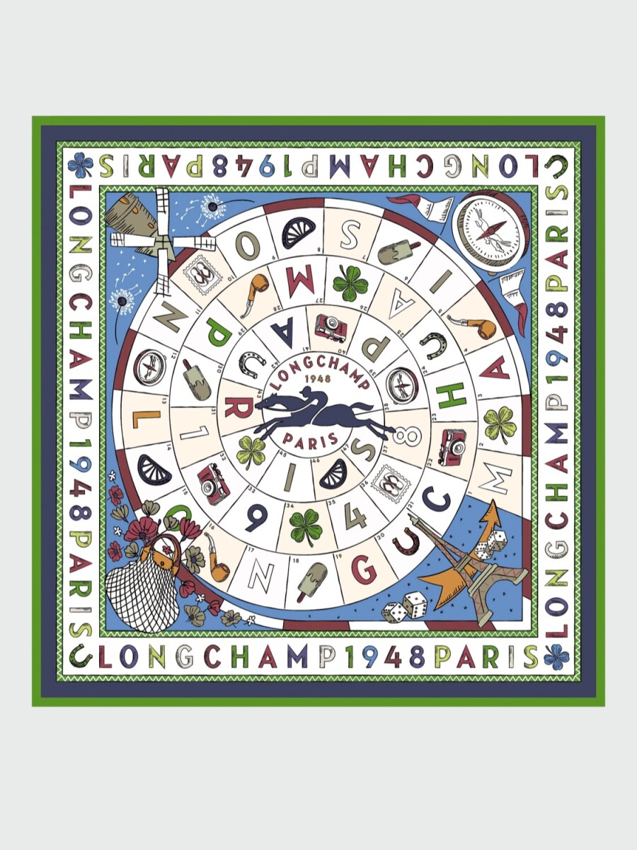 LONGCHAMP - PAÑUELO DE SEDA 90X90 CM, LE JEU DE CHEVAL 