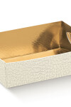 Cesta 22x15x3,5 cm. - PELLE BIANCO+ORO INT Cesta 22x15x3,5 cm. - PELLE BIANCO+ORO INT