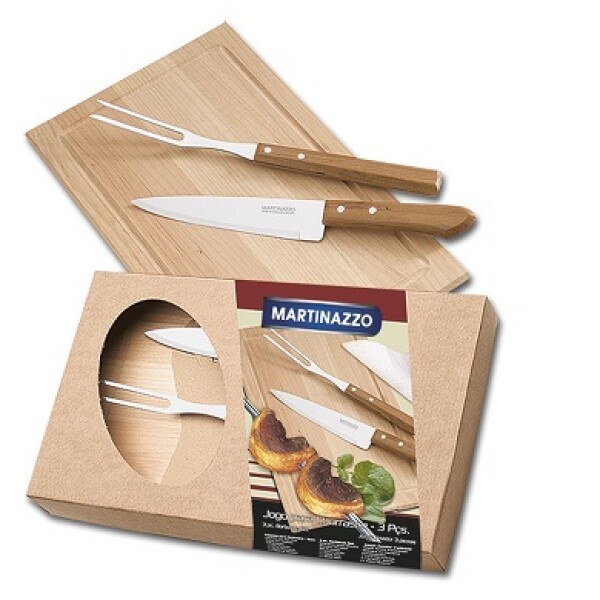 Universal Jgo asador 3 pzas con tabla mango madera Universal Jgo asador 3 pzas con tabla mango madera